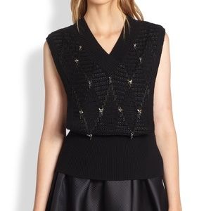 Thakoon Addition Beaded Argyle Sweater Vest